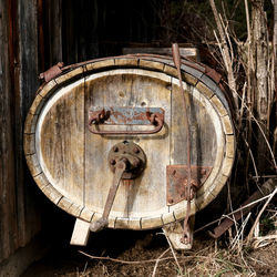 View of an old abandoned  slurry tank 