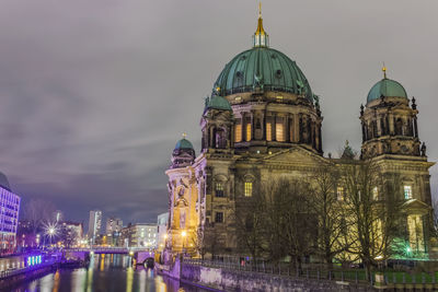 View of illuminated city against sky