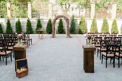 Chairs and tables in restaurant