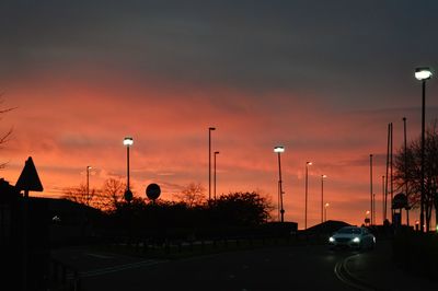 Cars at sunset