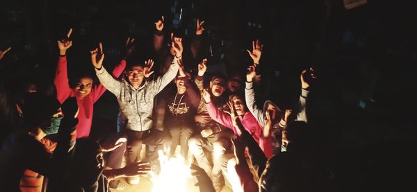 Group of people at music concert