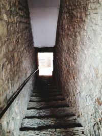 Narrow alley in old tunnel