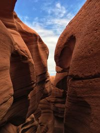 Low angle view of rock formation