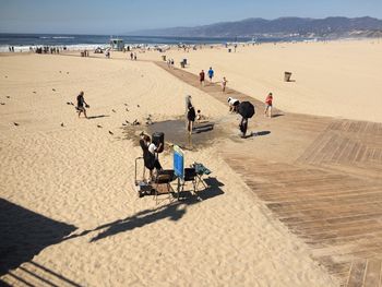 People sitting on beach
