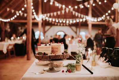 View of cake on table