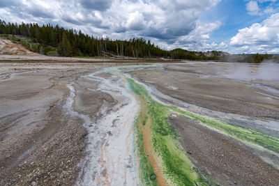 Scenic view yellowstone national park 