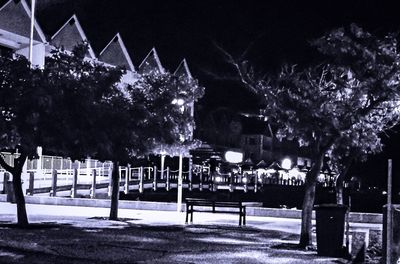 Illuminated built structure at night