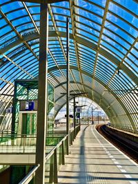 Low angle view of railroad station platform