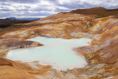 View of the lava fields of a past volcanic eruption in iceland