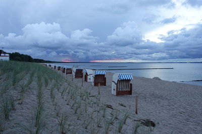 Scenic view of beach against sky