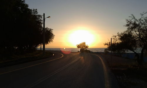 View of road at sunset