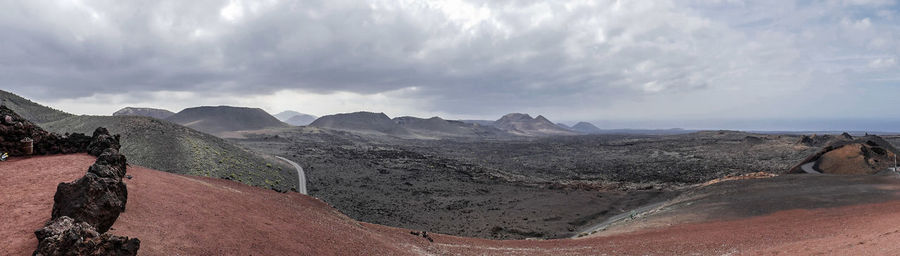 Panoramic view of mountains against sky