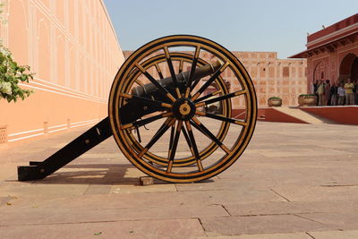 Golden and black vintage missile in city palace museum