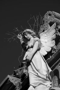 Sculpture in the modernist cemetery of montjuic in barcelona spain