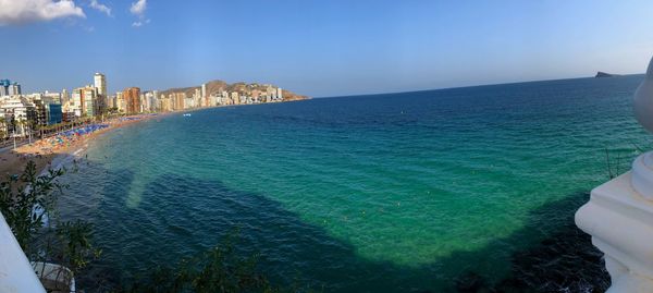 High angle view of sea against sky