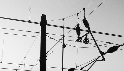 Low angle view of electricity pylon