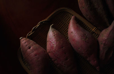 High angle view of vegetables on table