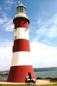 Low angle view of lighthouse against sky