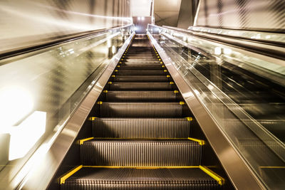 Blurred motion of escalator