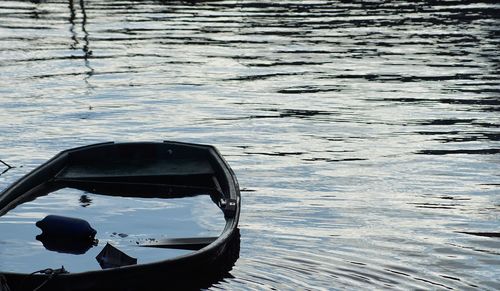 Close-up of boat in sea