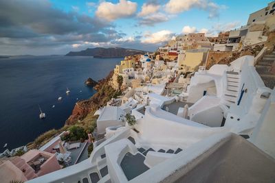 High angle view of buildings on beach