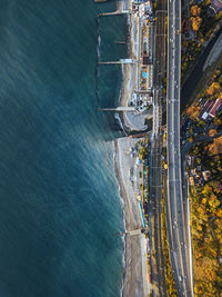 High angle view of bridge over sea