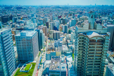 High angle view of cityscape