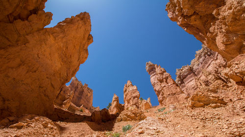Rock formations on sunny day