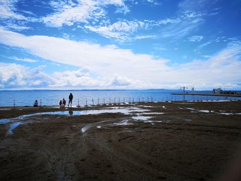 Scenic view of beach against sky