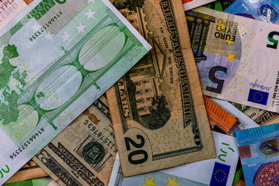 Full frame shot of paper currencies