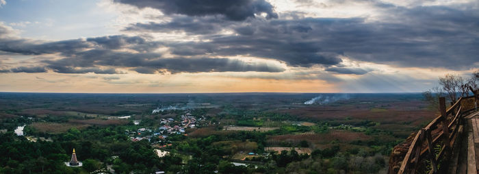 High angle view of townscape against sky