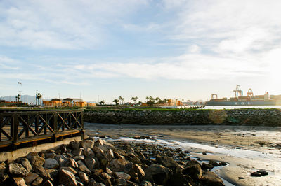 Scenic view of beach against sky