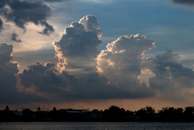 Scenic view of sea against dramatic sky