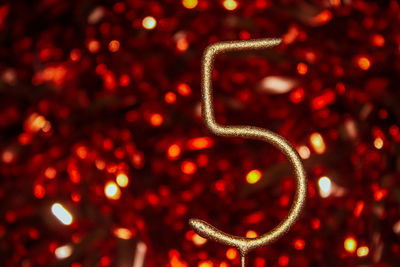 Close-up of illuminated christmas tree