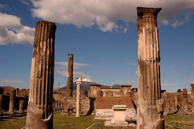 Market square in the ruined city of pompei