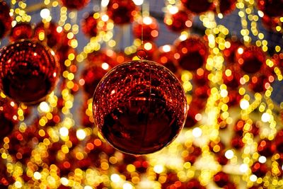 Close-up of illuminated christmas decoration