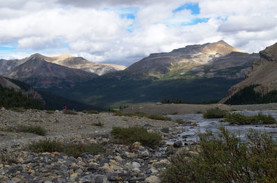 Scenic view of mountains against sky