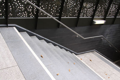 High angle view of empty staircase in building