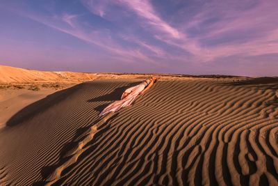 Scenic view of desert against sky