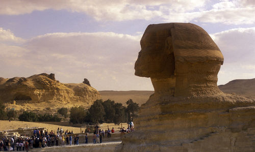 Low angle view of rock formations