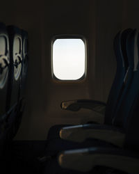 Close-up of airplane window