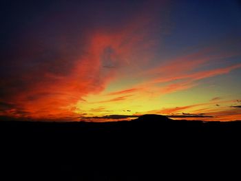 Silhouette of landscape against dramatic sky