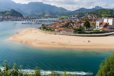 View of the town of ribadesella in asturias 