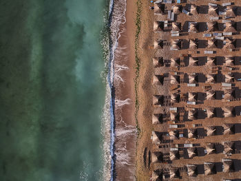 High angle view of beach