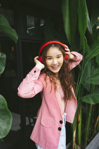 Portrait of a smiling young woman