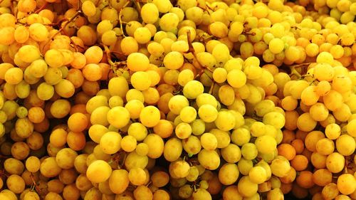 Full frame shot of grapes for sale at fruit market