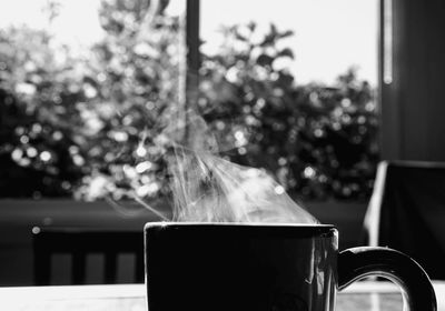 Close-up of table at home