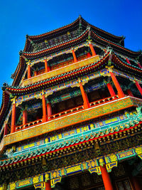 Low angle view of temple against sky