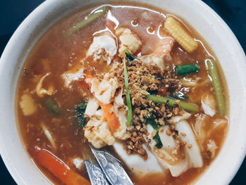 Close-up of soup in bowl