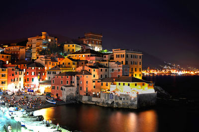 Illuminated cityscape at night